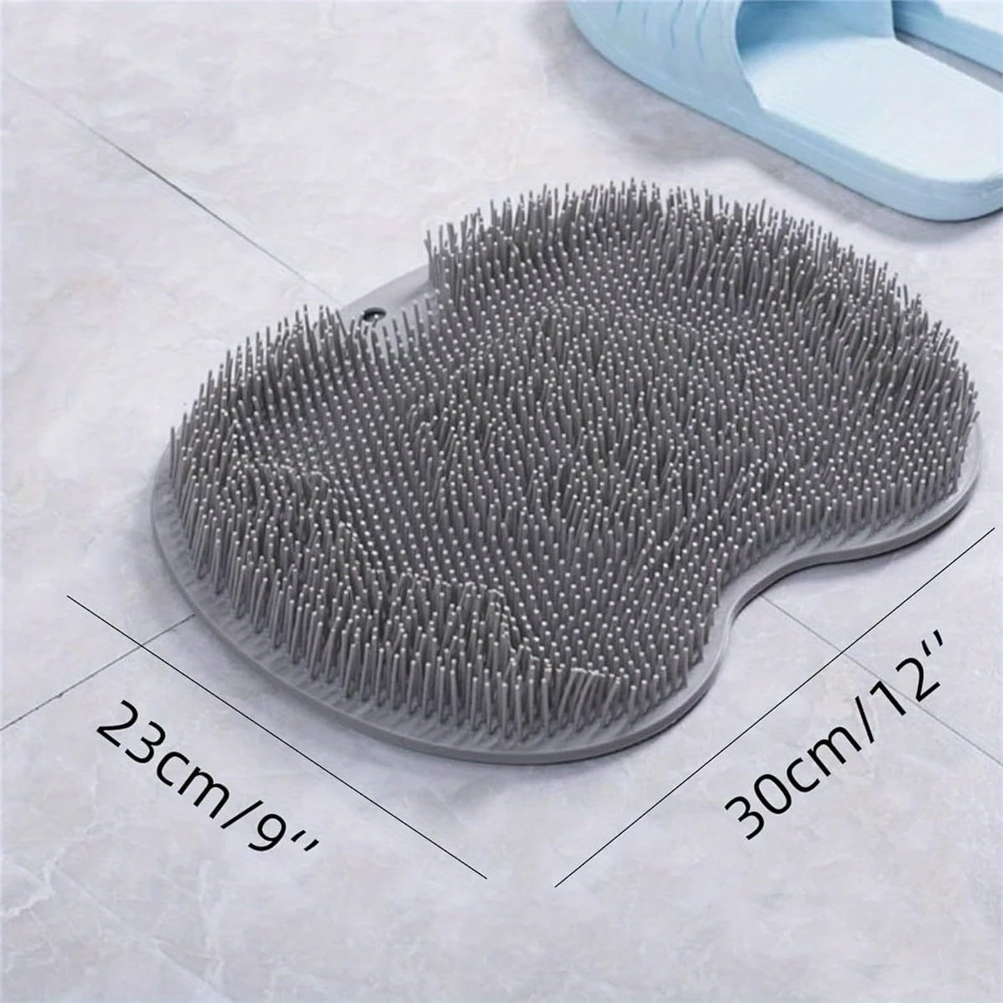 Solespa Hands-Free Silicone Foot Scrubber Mat, Shower Foot Scrubber Mat with Non-Slip Suction Cups, Wall Mounted Back Washer Exfoliating Bath Wash for Men & Women (Gray)