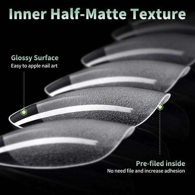 Extra Short Almond Nail Tips, 216pcs Acrylic Fake Nails Soft Gel X Nail Tips, Full Cover Pre-Shaped Matte Clear Press on Nails for Extension, Diy at Home Manicure 12 Sizes