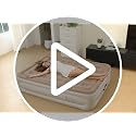 Etto Queen Air Mattress with Built-in Pump, 18-Inch Blow Up Bed, Brown, 650 lbs Support