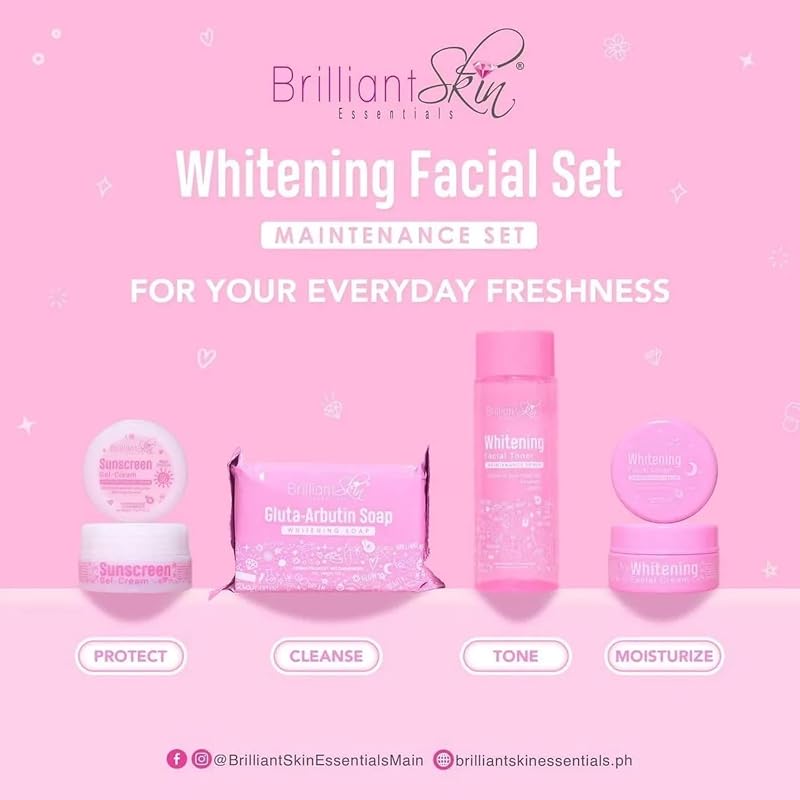Brilliant Skin Whitening Facial Set — Soap, Toner, Cream & SPF 30