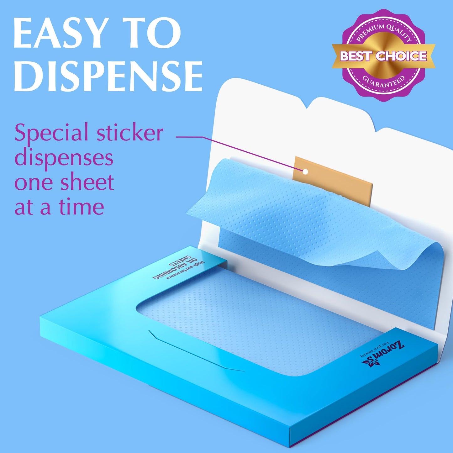 High-Performance Oil Absorbing Sheets for Face - 3 pack (150 sheets) - Makeup Friendly Blotting Papers for Oily Skin - Oil Blotting Sheets for Face