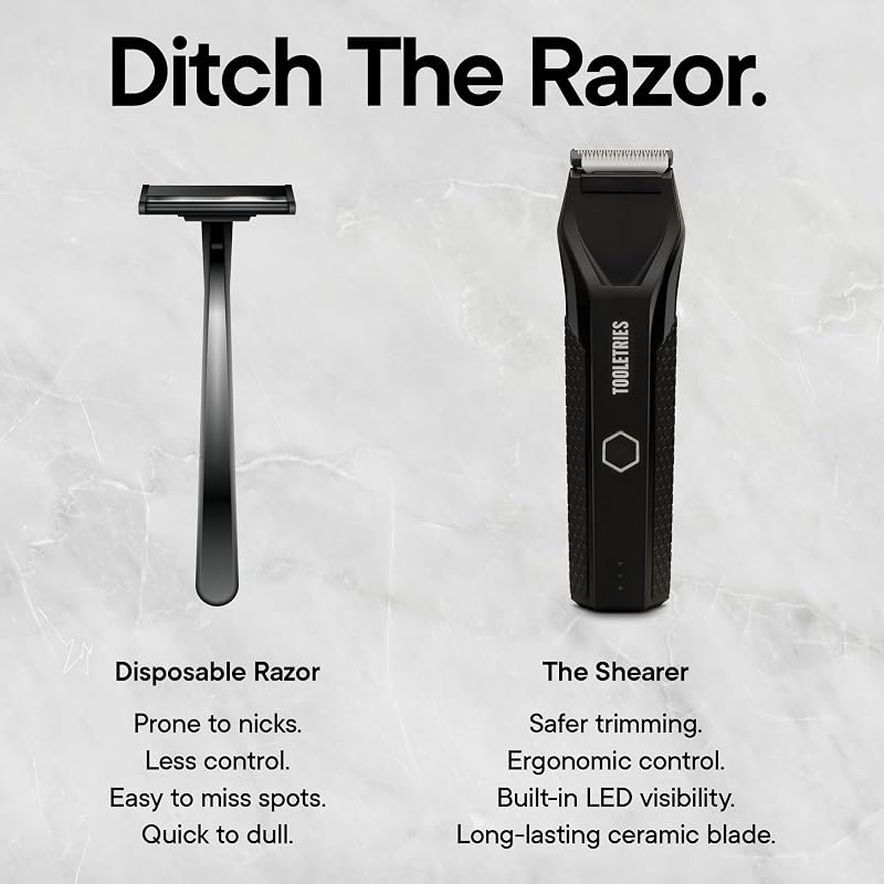 The Shearer Groin Trimmer & Body Groomer Set for Men – Black (Variation: Black)
