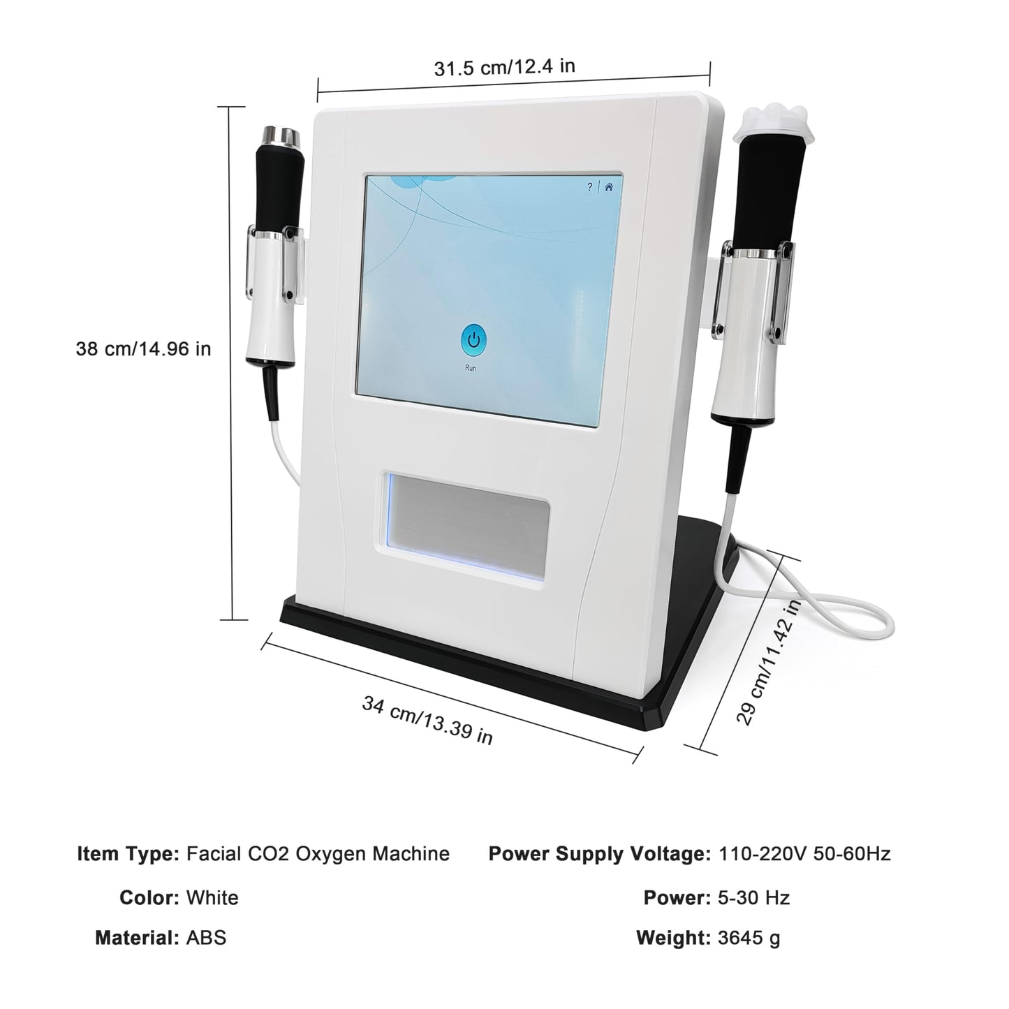 Elitzia 3-in-1 Oxygenating Facial Device CO2 Nano Bubbles Deep Pore Cleanser Revitalizing Massage & Serum Booster for Beauty Salon Spa ETL10