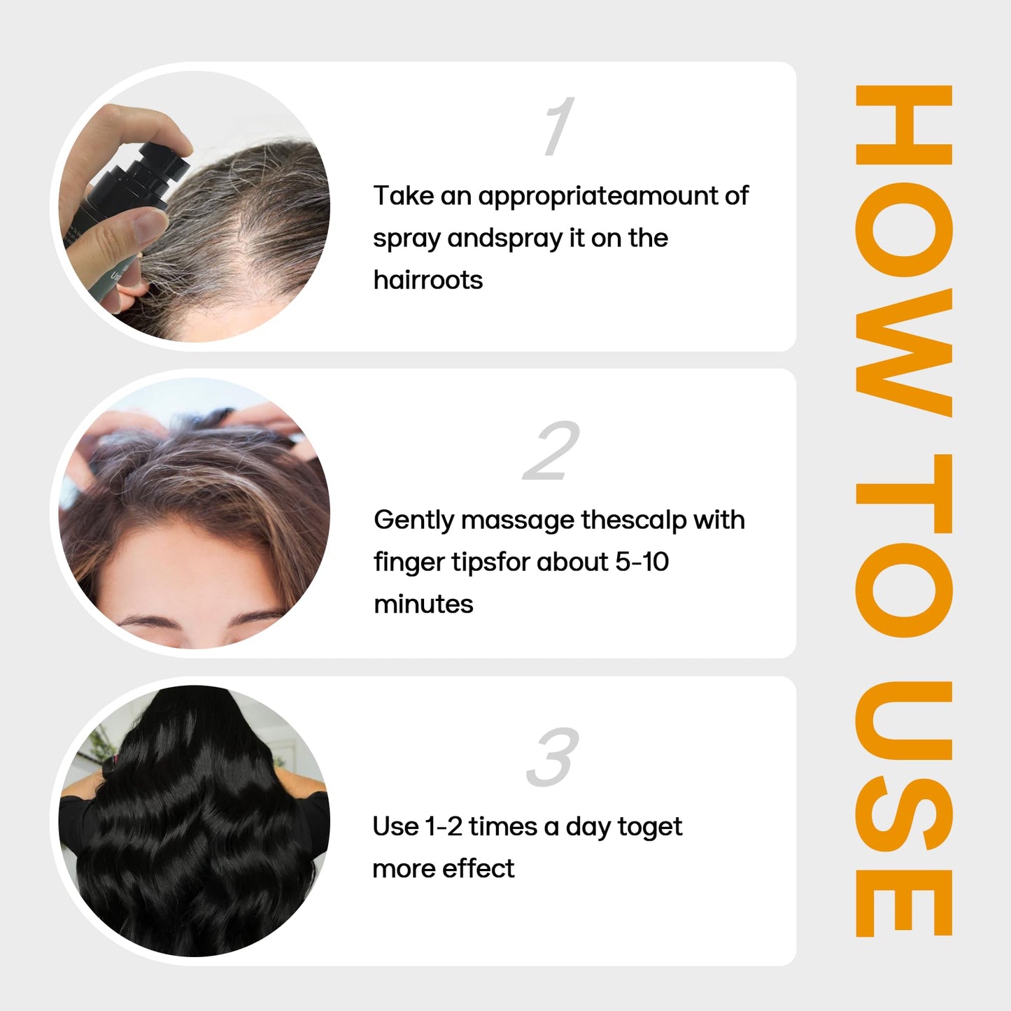 Usman Natural Grass Hair Serum Spray - Reverse Thinning, Boost Growth & Darkening, Scalp Care, Usma Mist for Women & Men