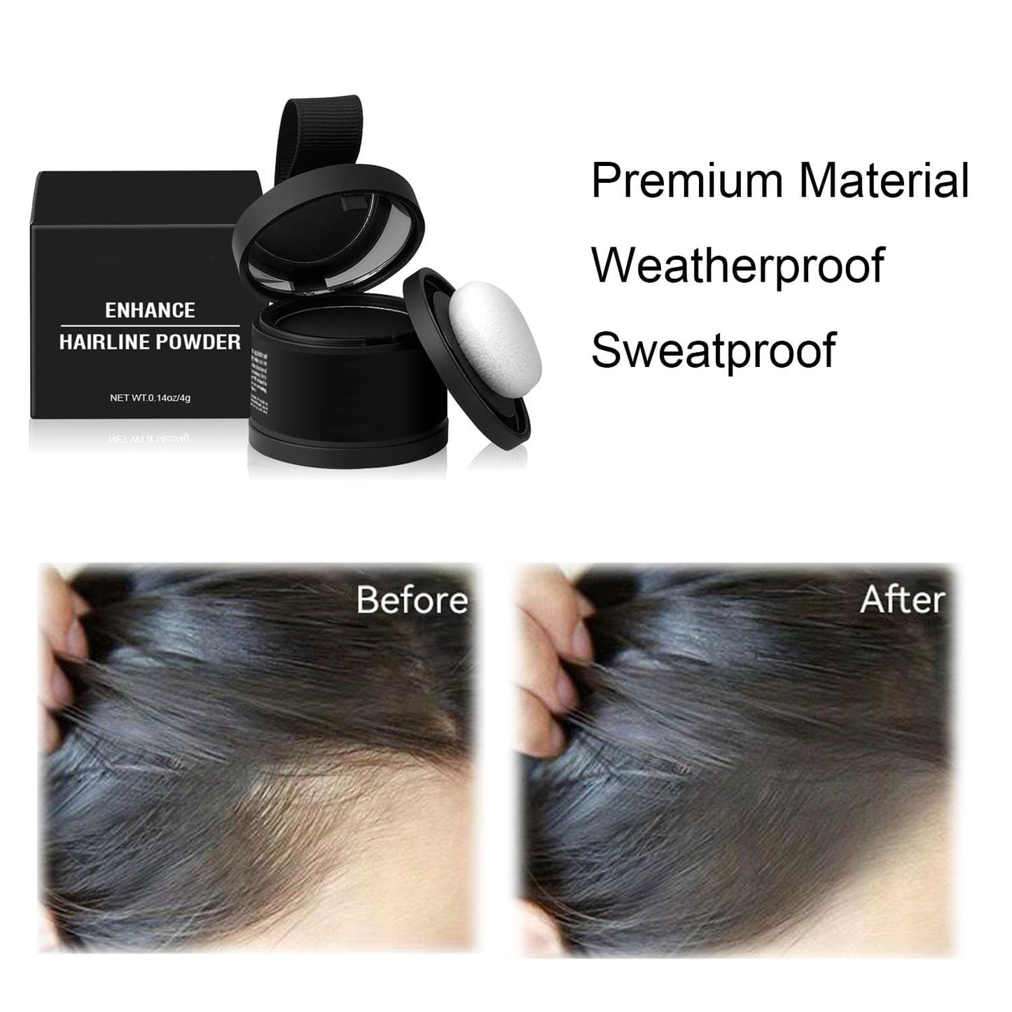 Nivaro Polvo Capilar, Nivaro Hair Cover up Powder, Sweatproof Waterproof Hair Powder with Mirror Long-Lasting Effect, Hairline Root Touch up for Thinning hair Easy to Use (Dark Gray)