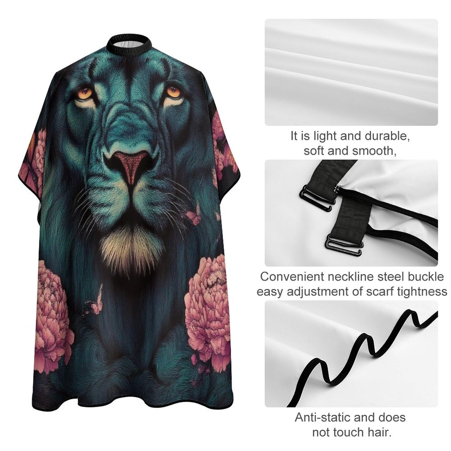 Extra Large Hair Cutting Cape - Lion Pink Floral Dyeing Salon Apron Haircut Gown for Hair Cutting & Styling