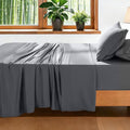 Dark Grey King 4Pcs 100% Viscose Bamboo Sheet Set Extra Deep Pocket