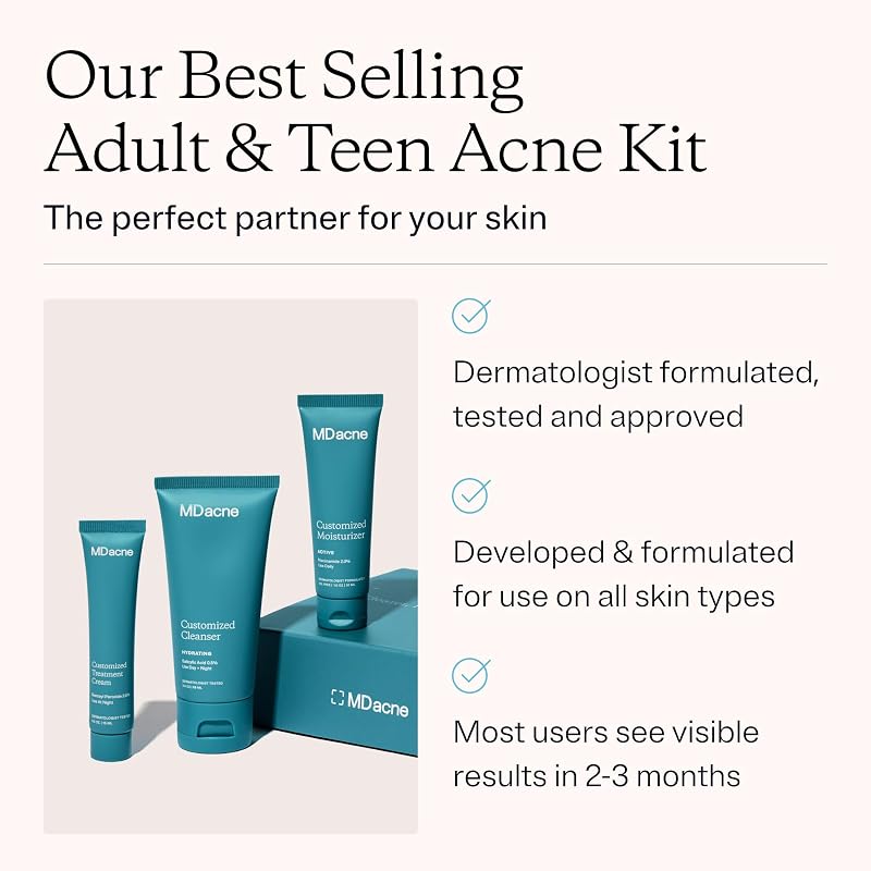3-Step Acne Treatment Kit with Benzoyl Peroxide 2.5% — 60 Day Supply, 2 Count