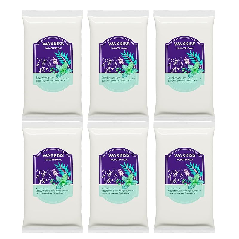 Paraffin Wax for Hands & Feet - 6 Pack Peppermint Cinnamon Scented for Spa & Home Use