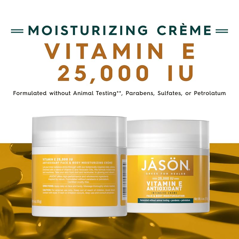 Vitamin E Intensive Moisturizing Crème for Face & Body, 25,000 IU, 4 oz (Pack of 2) – JASON