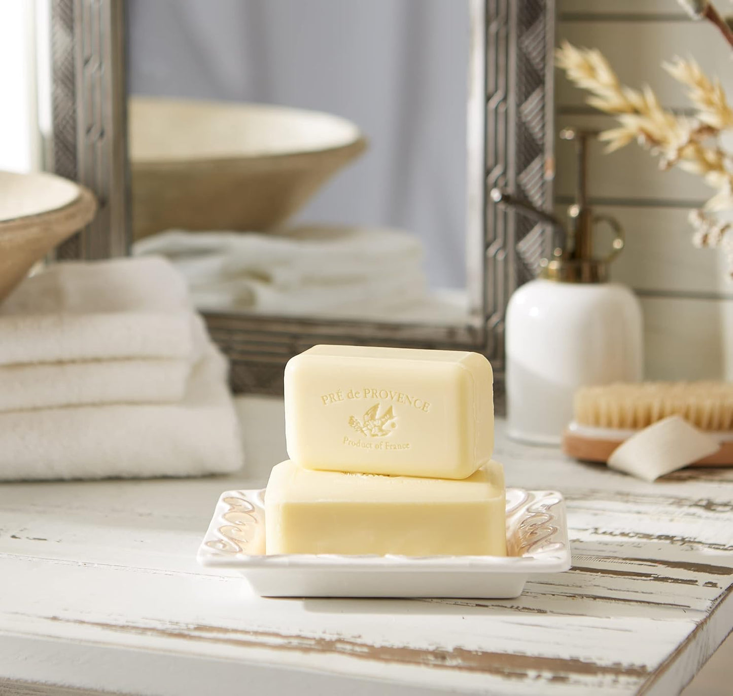 Pre de Provence Starflower Soap Bar - Organic Shea Butter, Quad Milled, 8.8 oz Natural French Skincare
