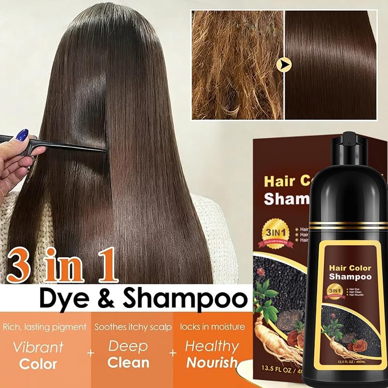 Burgundy Hair Dye Shampoo for Women & Men - Herbal 3-in-1 Color Shampoo (Sklight) Variation: Burgundy