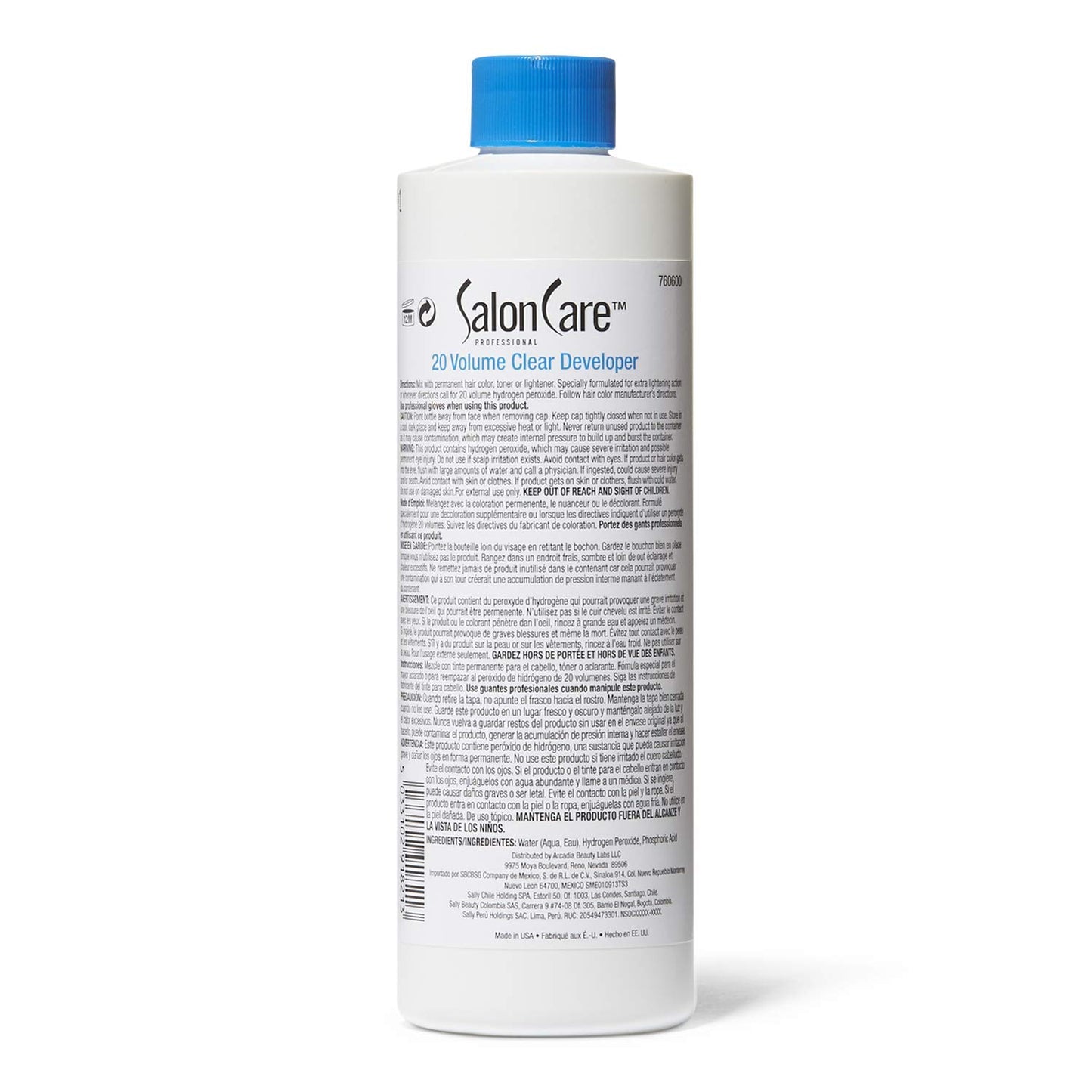 Salon Care 20 Volume Clear Developer with Superior Gray Coverage, Stabilized Formula, 16 Ounce