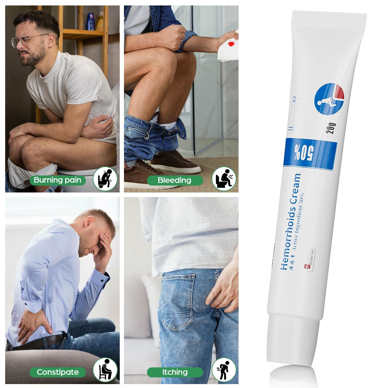 NXHMSWYG Hemorrhoid Cream, Fissure Ointment Body Care Cream Helps to Relieve Pain&Reduce Burning for Men and Women (2pcs)