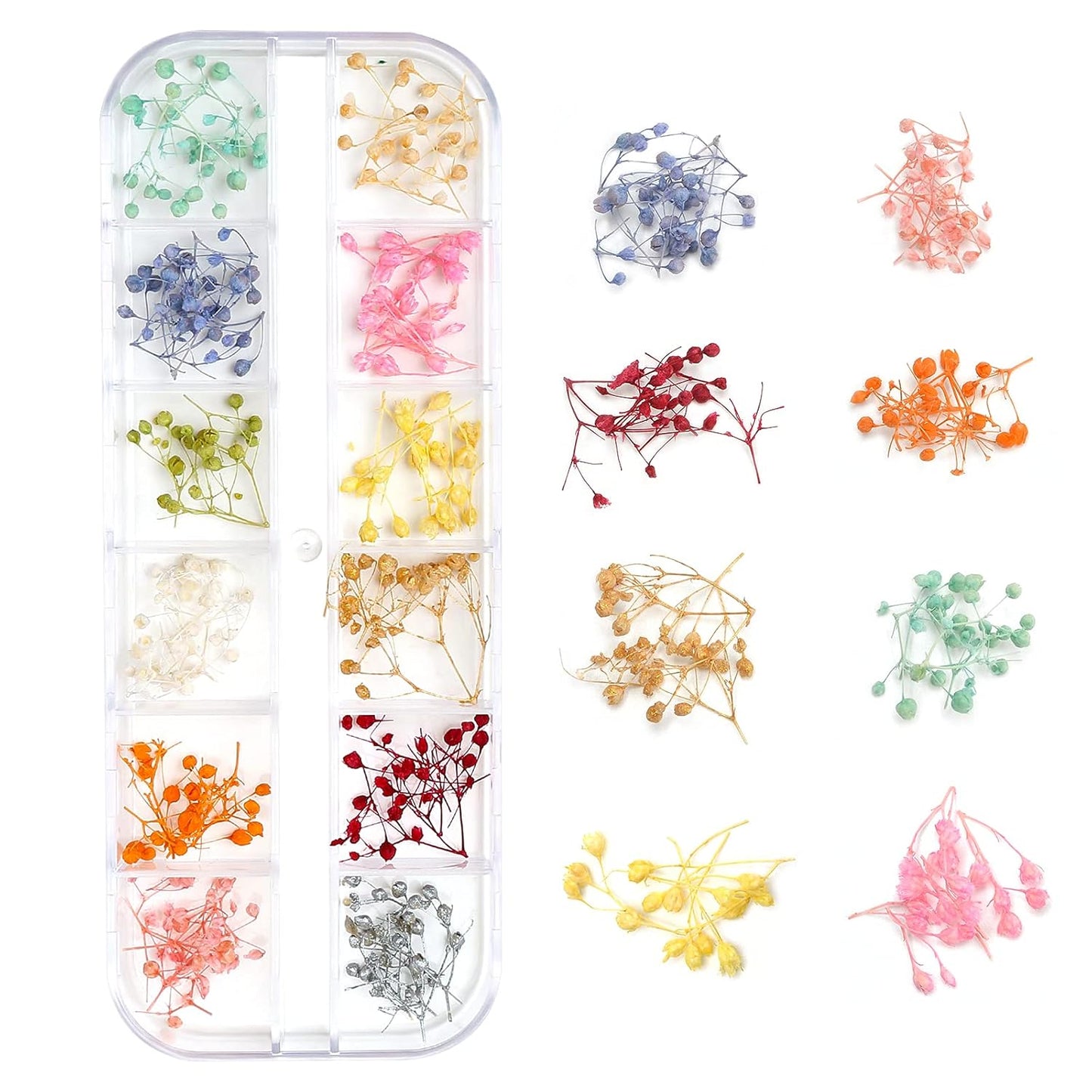 Mini Dried Flowers for Resin Craft & Nail Art - 6 Box Set (260+ Pieces)