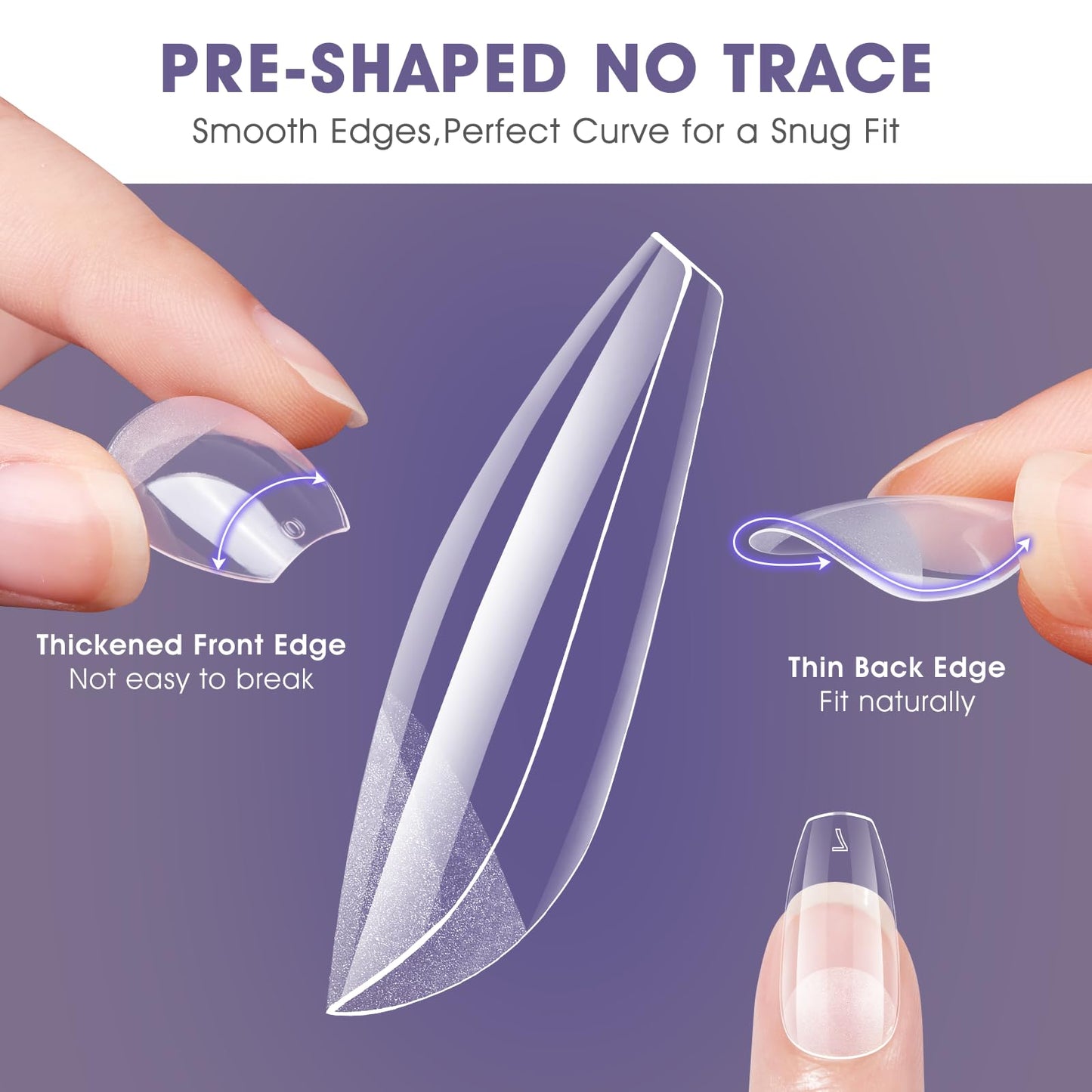 Short Coffin Gel Nail Tips: 240 PCS Pre-Shaped Full Cover False Coffin Nails Tips Acrylic Clear Fake Nails Extension for Nail Manicure Home DIY Women 12 Sizes