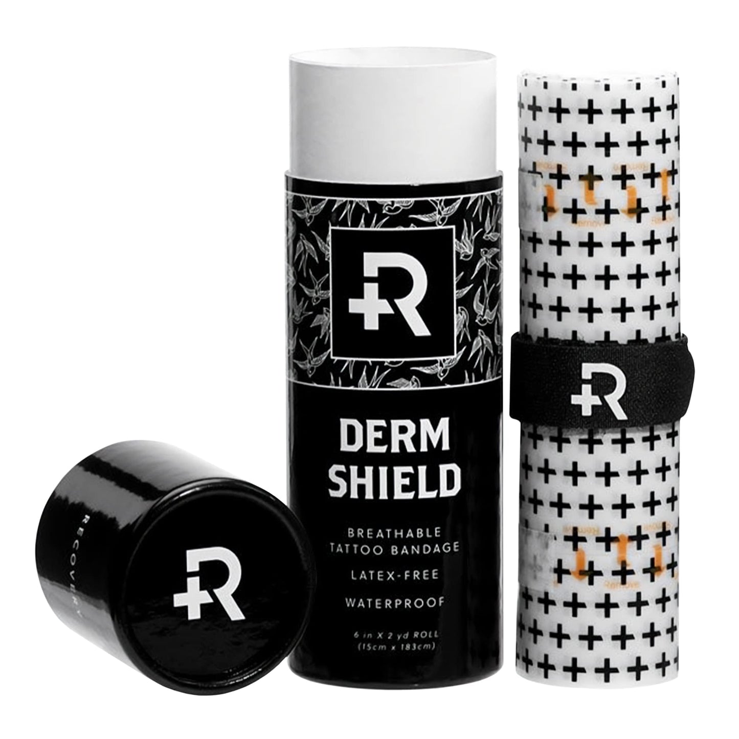 Recovery Aftercare Derm Shield Tattoo Cover Up Patch - Latex-Free & Waterproof Tattoo Aftercare Bandage - Transparent Matte Film - Breathable & Flexible - Promotes Healing & Skin Renewal (6" x 2 yd)