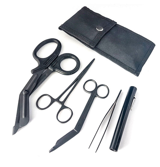 SURGICAL ONLINE Trauma Shears Combo Pack with Holster -Tactical All Black - Paramedic, EMT, EMS, Ambulance