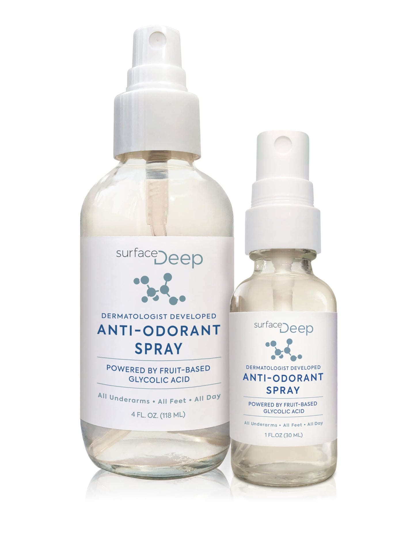 Surface Deep Natural Spray Deodorant for Men/Women, Anti-Odorant, Natural Spray Deodorant for Women and Men, Aluminum Free, Vegan, Cruelty Free. Dermatologist Developed.