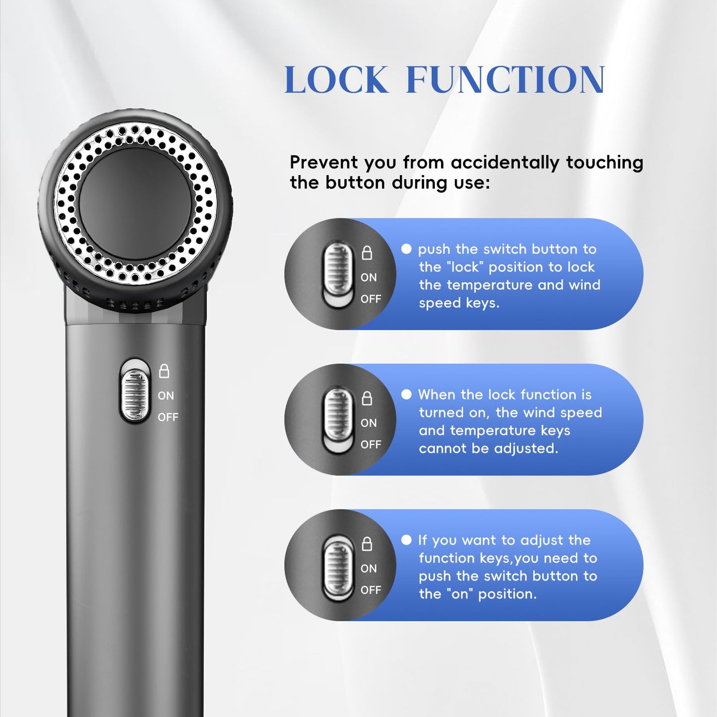 Natrial Ionic Salon Hair Dryer with 3 Attachments, 1600W Professional Blow Dryer with 110000RPM High Speed Brushless Motor for Fast Drying, Lightweight, Low Noise, Locking Function, 4 Temps & 3 Speeds