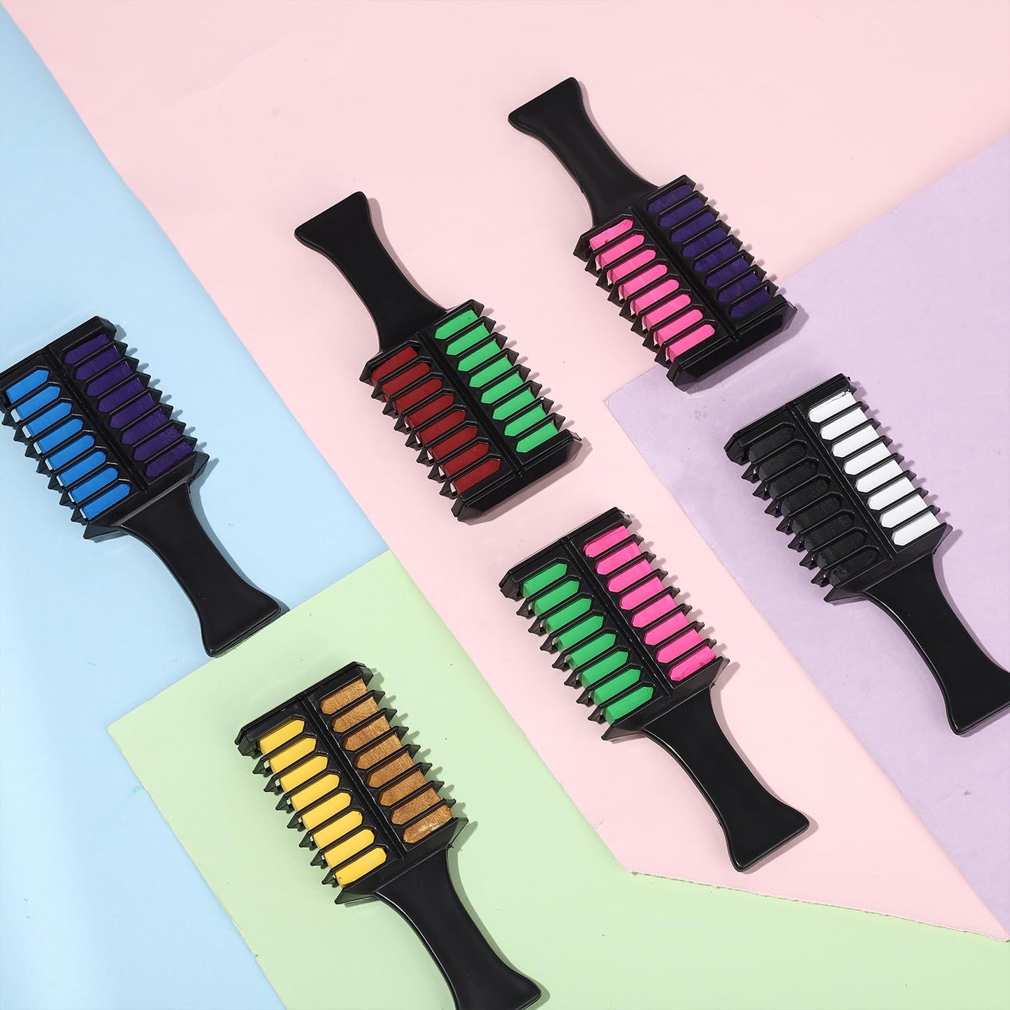 Hair Chalk for Kids Girls, Purple Pink Temporary Hair Color Dye, Washable Hair Chalk Comb - Kids Hair Dye Makeup For Party Halloween Christmas Birthday Cosplay Festivals