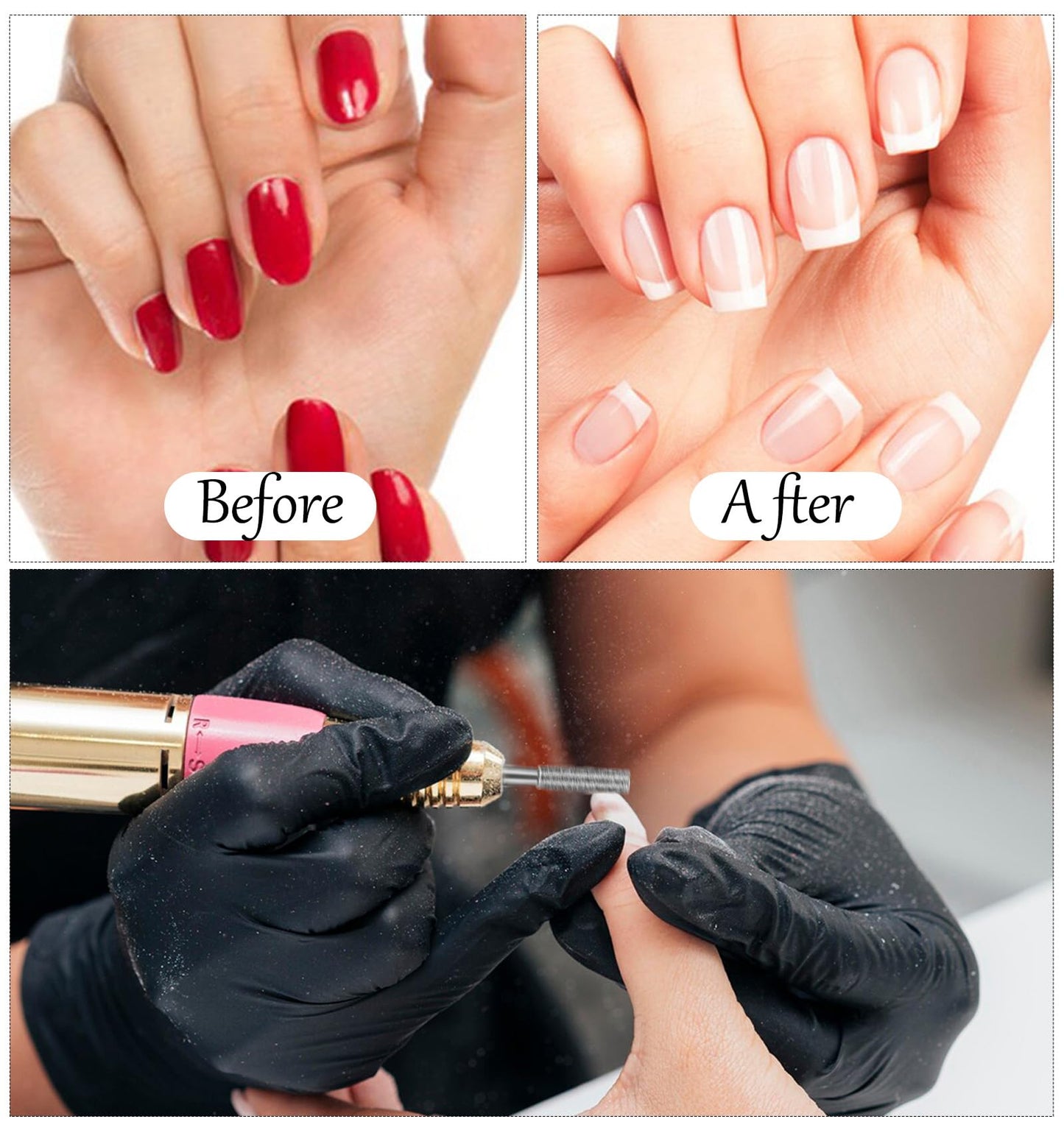 10Pcs Cuticle Clean Nail Drill Bit, Barrel Shape for Electric File Professional Manicure Pedicure and Foot Care