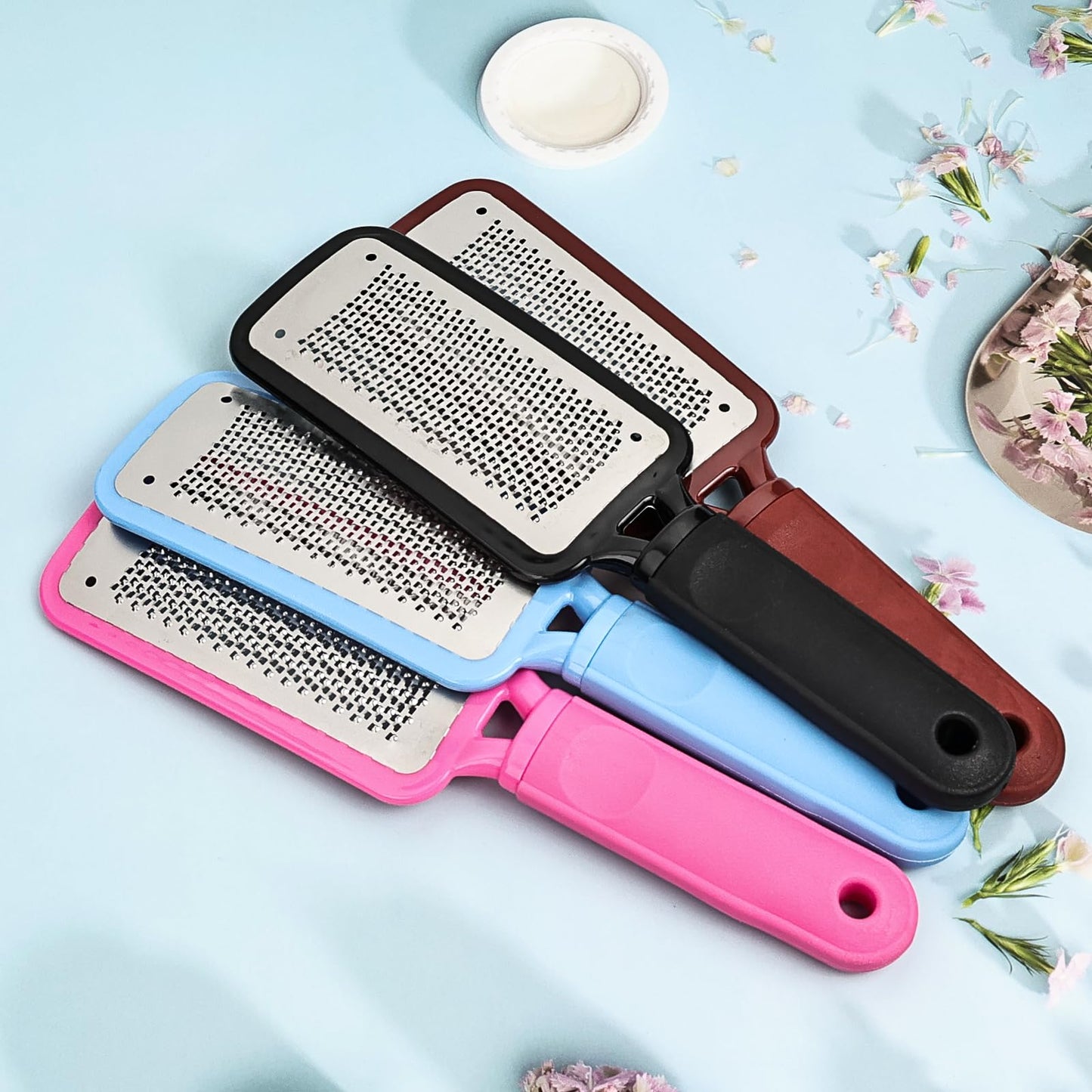 Foot Rasp Foot File and Callus Remover, Professional Foot Care Pedicure Stainless Steel File，Effective Dead Skin and Callus Remover for Smooth（Pink）