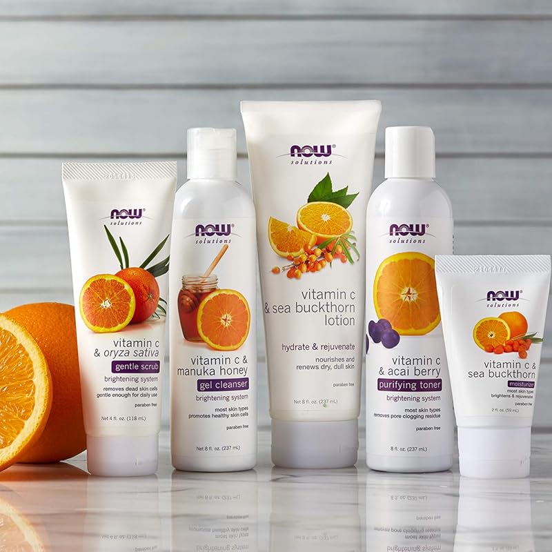 NOW Foods Vitamin C & Manuka Honey Gel Cleanser, 8 Oz (Pack of 2) – Brightening System