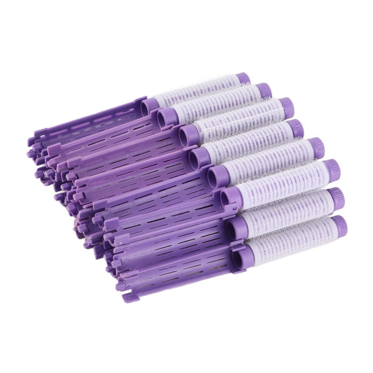 Versatile Perm Rods for Fluffy Curls - 20pcs Pink Hair Rollers with Easy Clamp/Holder Design for SalonQuality Hair Styling (Purple)