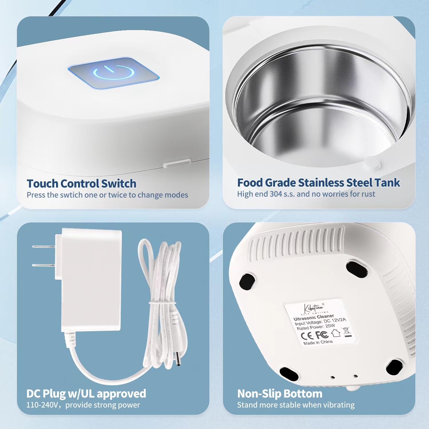 Ultrasonic Retainer Cleaner Machine With UV Light 45KHz for Denture Aligner Mouth Guard, Ultrasonic Dental Cleaning Pod for All Dental Appliances Jewelry 200ML (White)