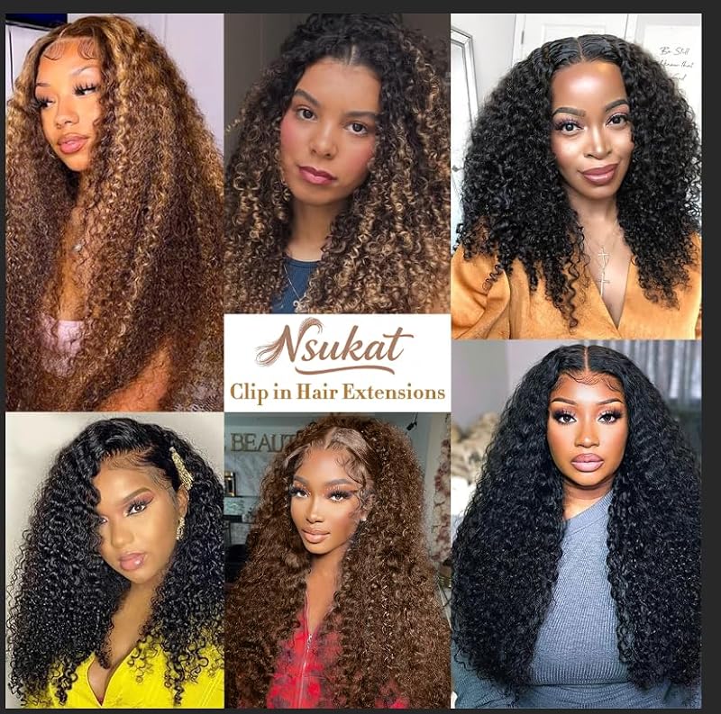 Variation JC #4+22 Inch: 22 Inch 110g 8-Clip Kinky Curly Hair Extensions, 100% Brazilian Remy