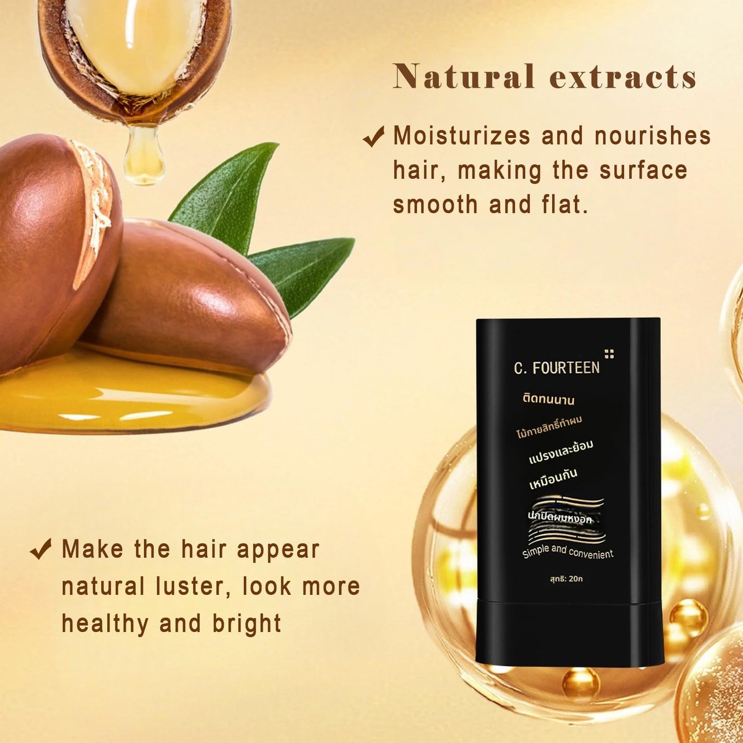 Safe and Convenient Comb Hair Dye, Portable Hair Color Comb for Gray Hair Coverage, Waterproof and Sweat-Proof Hair Concealer Stick, 2 in 1 Instant Dye, for Women & Men (Brownish Black, 02)