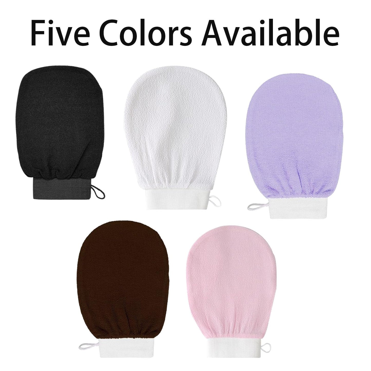 Cheeky Glow Exfoliating Glove, Exfoliating Glove, Scrub Gloves Exfoliating, Body Scrub Gloves Deep Body Exfoliator Mitt Dead Skin Remover Shower Scrubbing Gloves (White+ Pink)