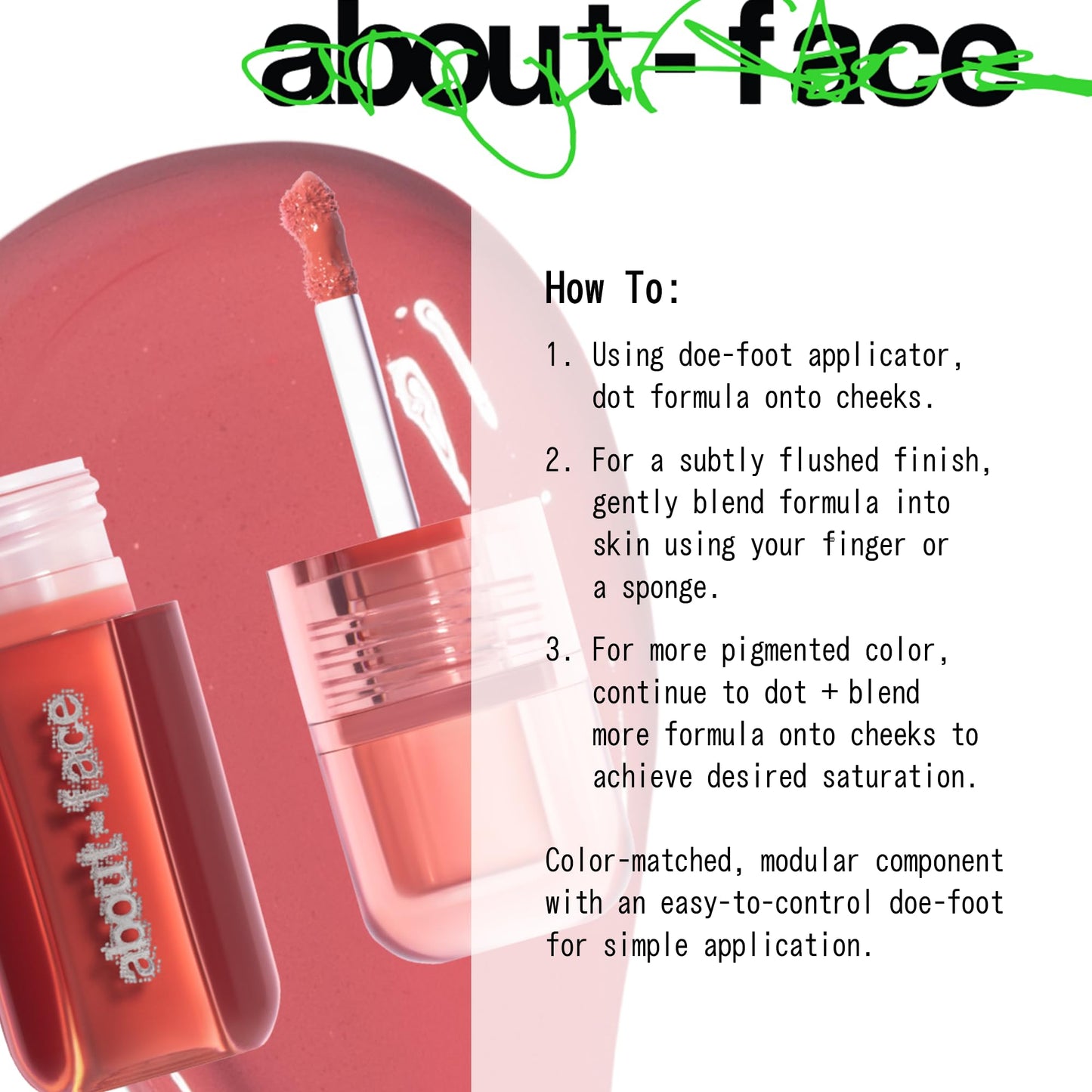 about-face Blush Rush Liquid Blush – Hydrating, Buildable Formula with Jojoba Oil, Hyaluronic Acid, and Squalane – Long-Lasting Dewy Finish – Vegan & Cruelty-Free (In the Dust – Rosy Mauve)