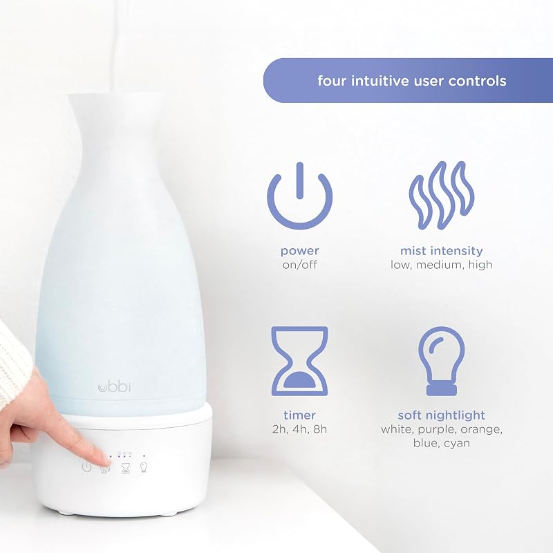 Ubbi Ultrasonic Humidifier — Top-Fill Design, Quiet Sleep