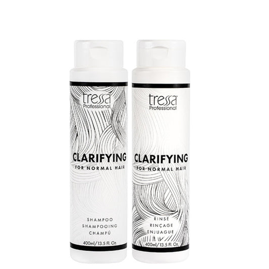 Tressa Professional Clarifying, Deep Cleansing, Color Safe Formula, Removes Dulling Deposits & Product Build Up, Brightens Highlighted, Bleached & Gray Hair. For All Hair Types, 13.5 Fl Oz DUO
