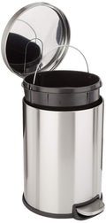 20L / 5.3 Gallon Brushed Stainless Steel Trash Can with Soft-Close Lid, Pedal & Removable Inner Bucket