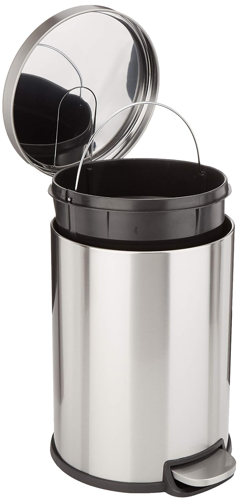20L / 5.3 Gallon Brushed Stainless Steel Trash Can with Soft-Close Lid, Pedal & Removable Inner Bucket