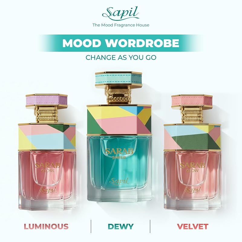 Sarab Sheer Peach Vanilla Perfume for Women - Top Note Peach & Raspberry, Gummy Candy Heart, White Musk & Vanilla 3.4oz