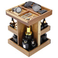 Acacia Wood Cologne Organizer Stand – Multi‑Layer Men’s Perfume Display