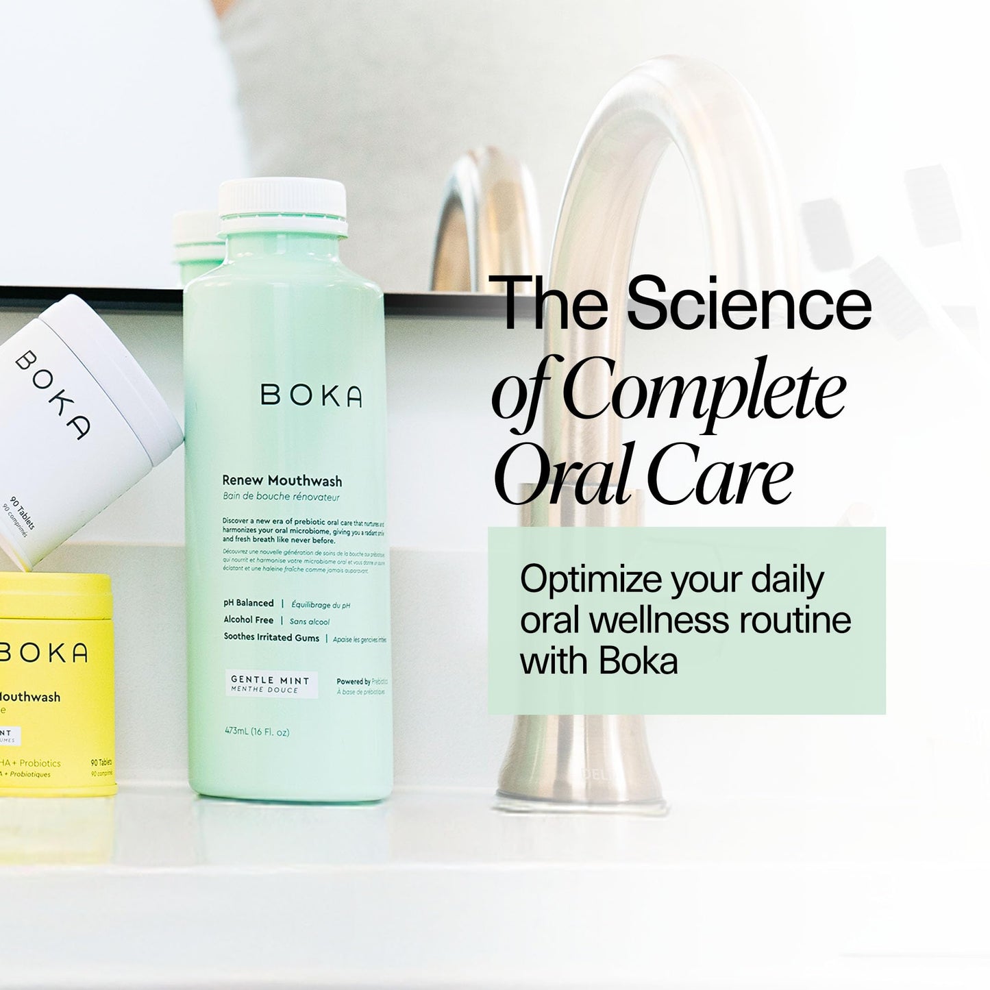 Boka Renew Mouth Wash for Adults - Mouthwash Alcohol Free, Mouth Rinse Fluoride Free Mouthwash, Freshens Breath, Oral Rinse Mouthwash No Alcohol, Mouth Wash for Gums, Mouthwash Gum Health