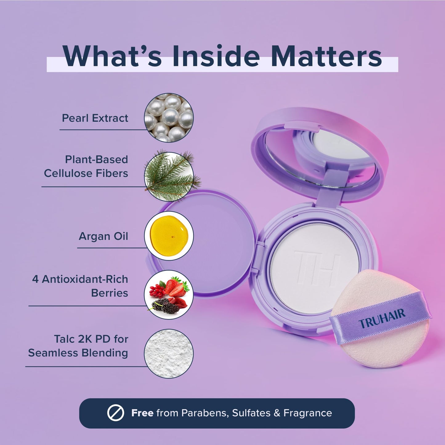 TRUHAIR Root & Scalp Cover Up Pressed Powder Compact Refill, Waterproof, Weightless Hair Coverage & Bald Spot Concealing, Root Touch Up Hair Color for Gray Coverage & Thinning Areas, 0.35 Oz (White)