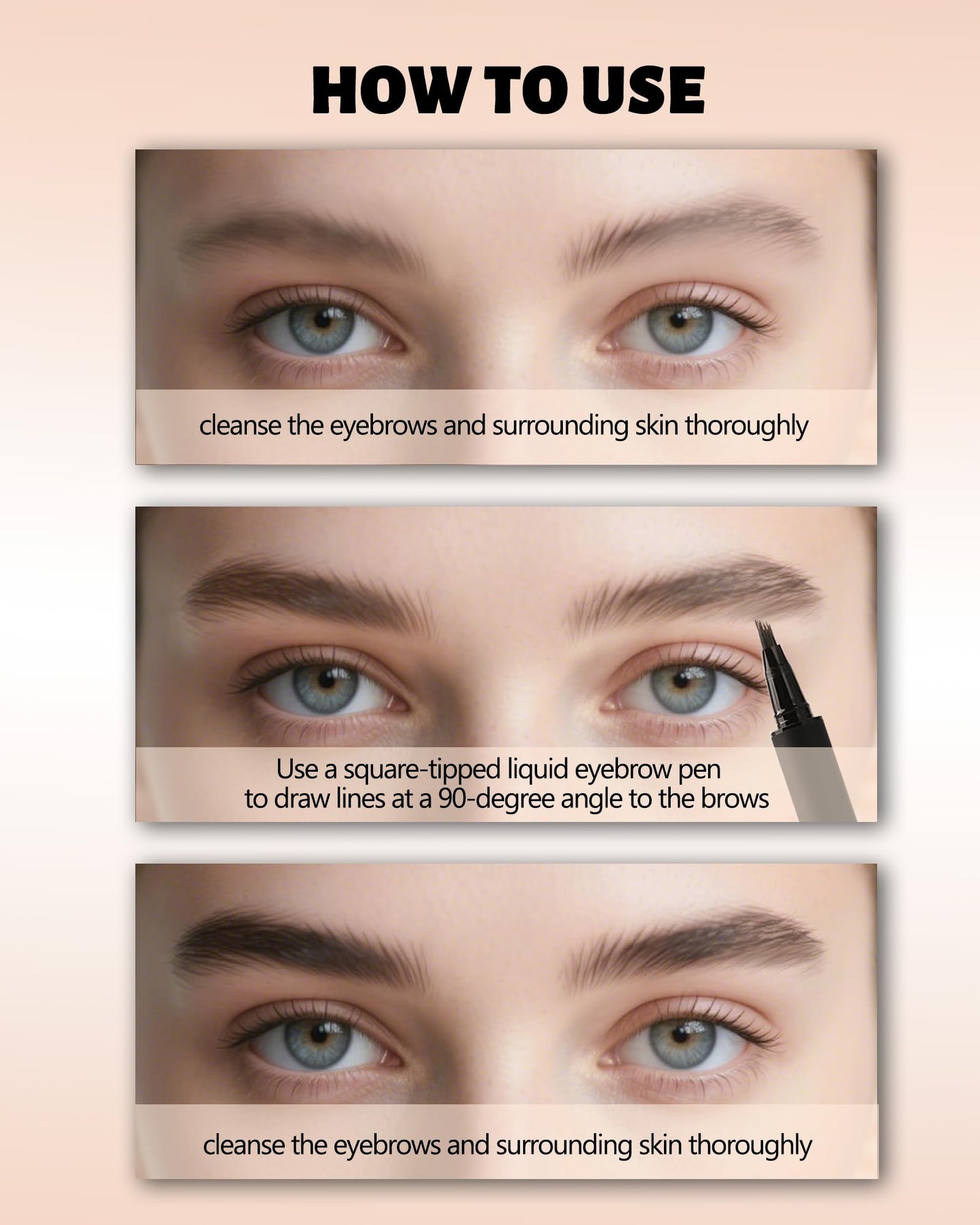 Microblading Liquid Eyebrow Pencil, Waterproof Smudgeproof Multiple Fork Tip Angled Wild Tinted Brow Pen,Filler Dye Eye Brow Pencil Thin Hair Like stroke for shaping,Women Makeup Last All Day-01 Brown