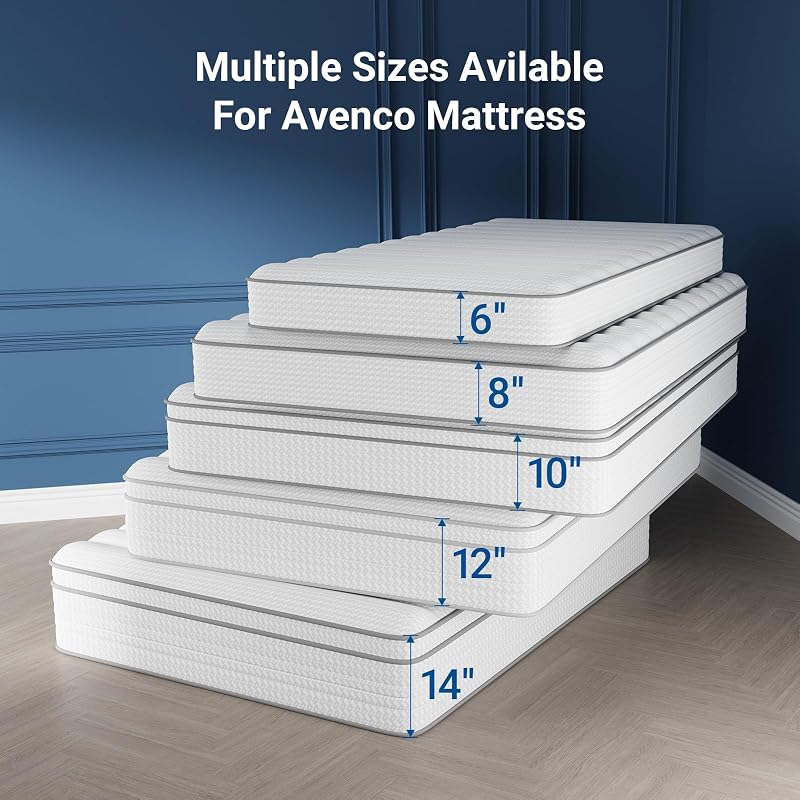 Avenco SleepSphere 8 Inch Twin Hybrid Mattress – Medium Plush, 100-Night Trial