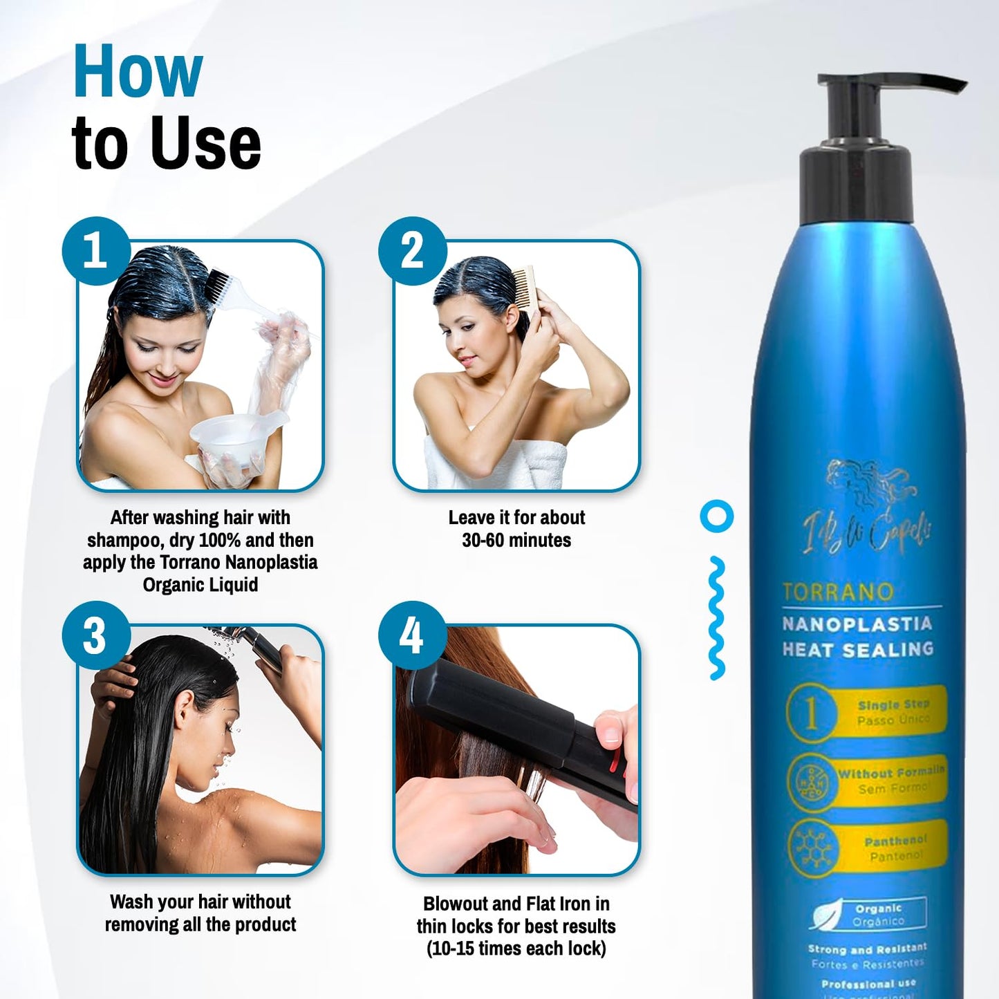 Torrano Cream Nano Keratin Hair Treatment, Straightening Hair 1 Step, Formaldehyde Free-Nanoplastia Para Alisar Cabello, Keratina Organica Sin Formol -Brazilian Nano Keratin 1 Pack, 16.9Fl.oz (500ml)