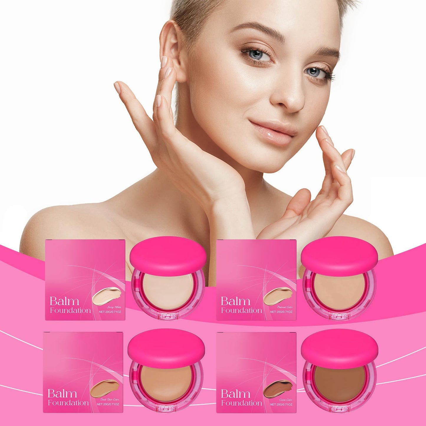 Peptide Bouncees Foundation for Mature Skin, Balm Foundation,Hydrating Age-Defying Makeup, All Skin Types (Ivory, #)