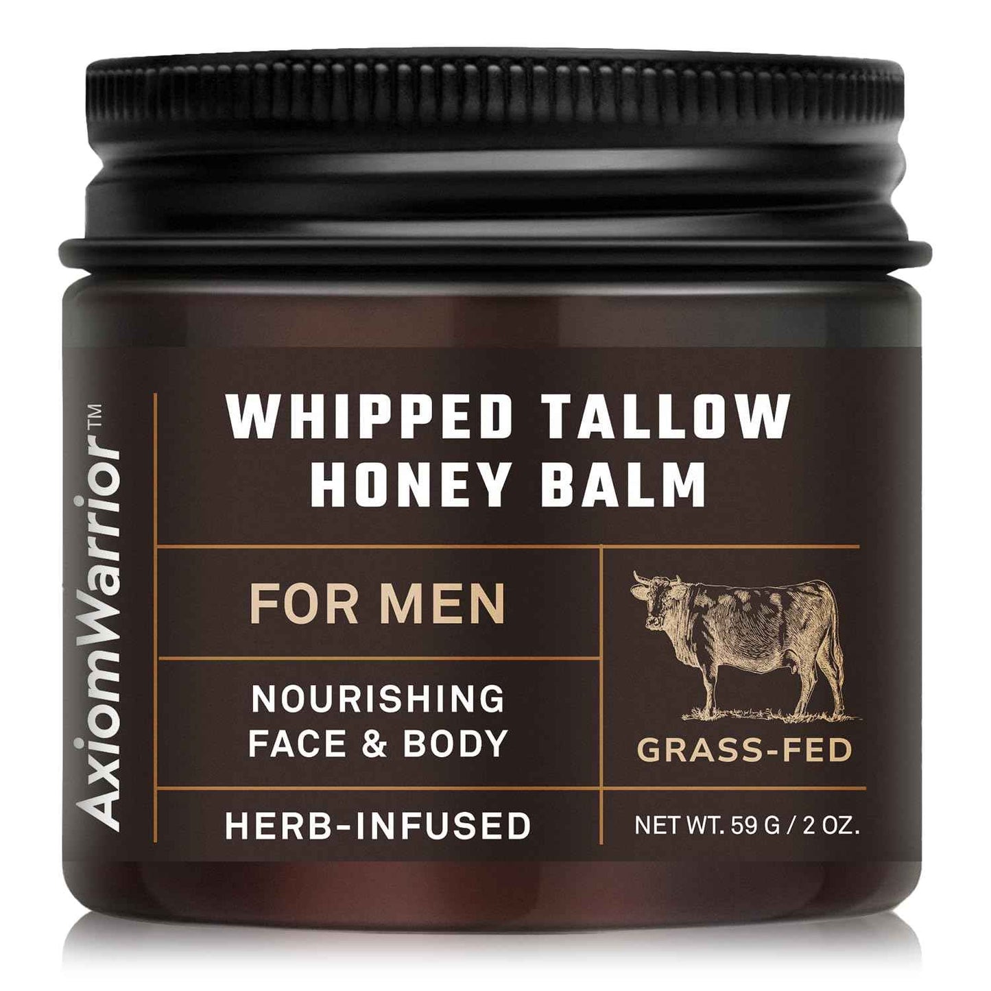 Beef Tallow and Honey Balm for Skin: Whipped Organic Beef Tallow Moisturizer Cream for Face & Body with Grass Fed & Finished - Hydrates, Nourishes & Smoothes - Sensitive, Dry Skin - 2oz