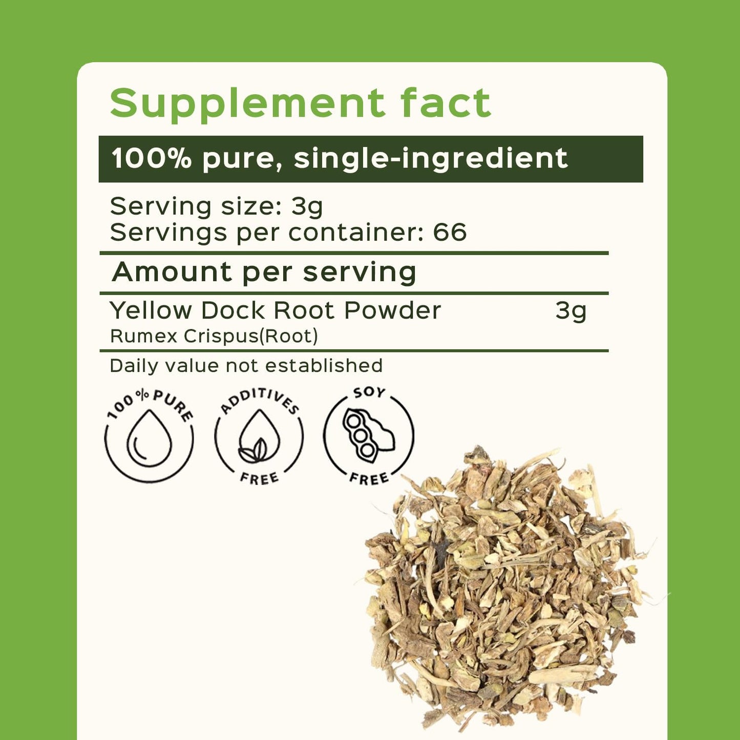 bixa BOTANICAL Yellow Dock Root Powder | Rumex Crispus | 200 GMS / 7 OZ | Ayurvedic Herbal Supplement | Gluten Free, Non-GMO, Steam Treated, Vegan, 100% Pure.