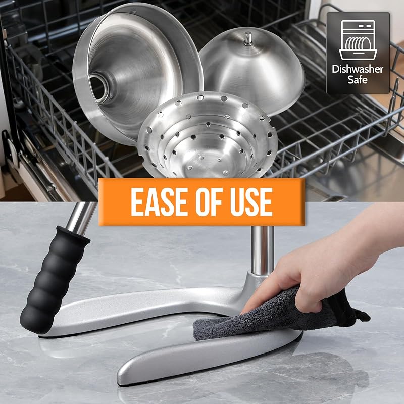 Manual Juicer – Easy Squeeze Stainless Steel Citrus Press with Ergonomic Lever