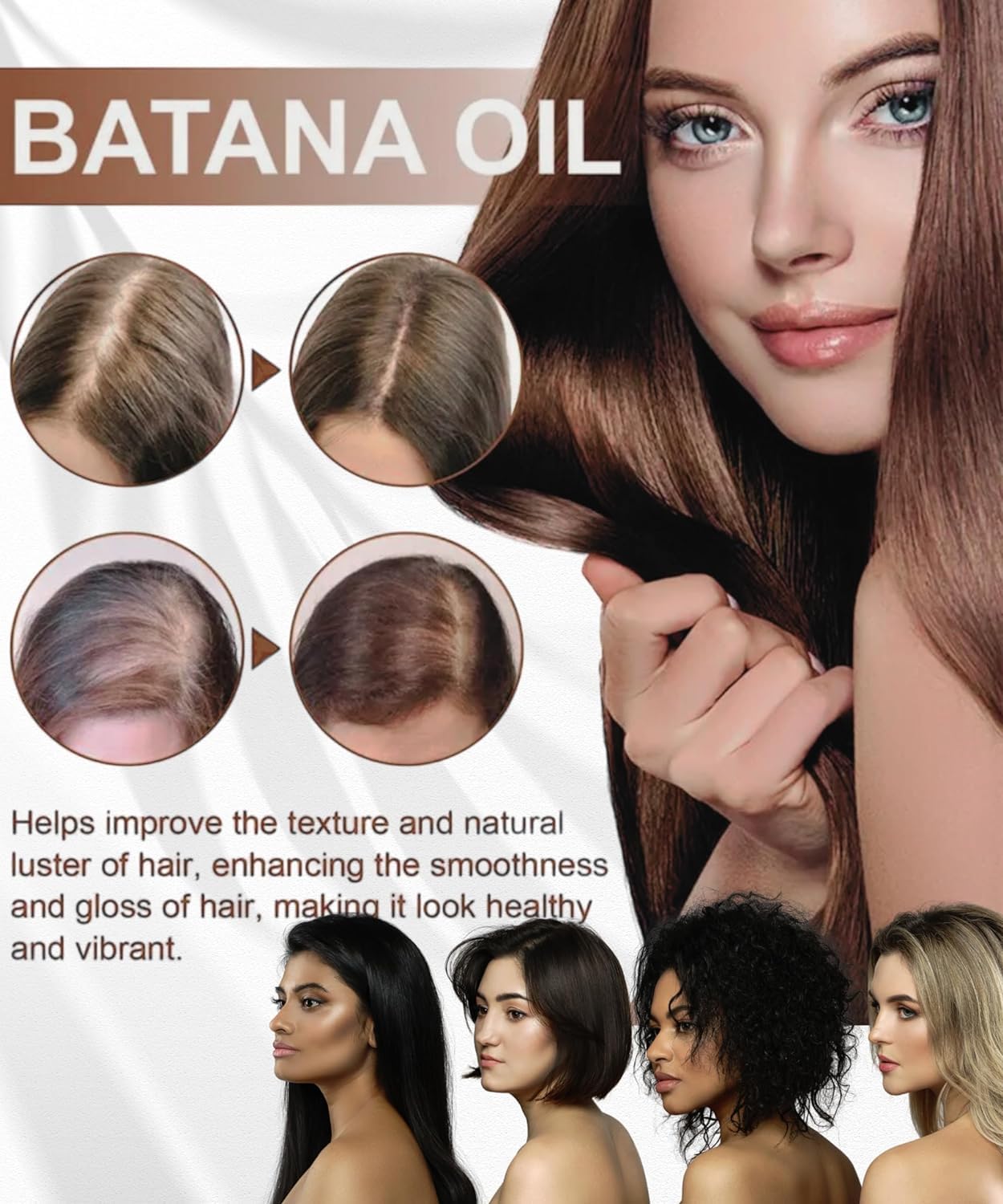 Batana Rosemary Hair Growth Serum - Organic, Dr. Sebi Approved, Intensive Repair, Strengthens Thinning Hair, Moisturizes Dry Scalp